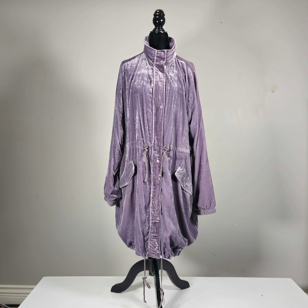 NWT Torrid grey  Velvet Drawstring Parka